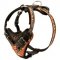 Handpainted in Flames Leather Collie Harness for Agitation Training
