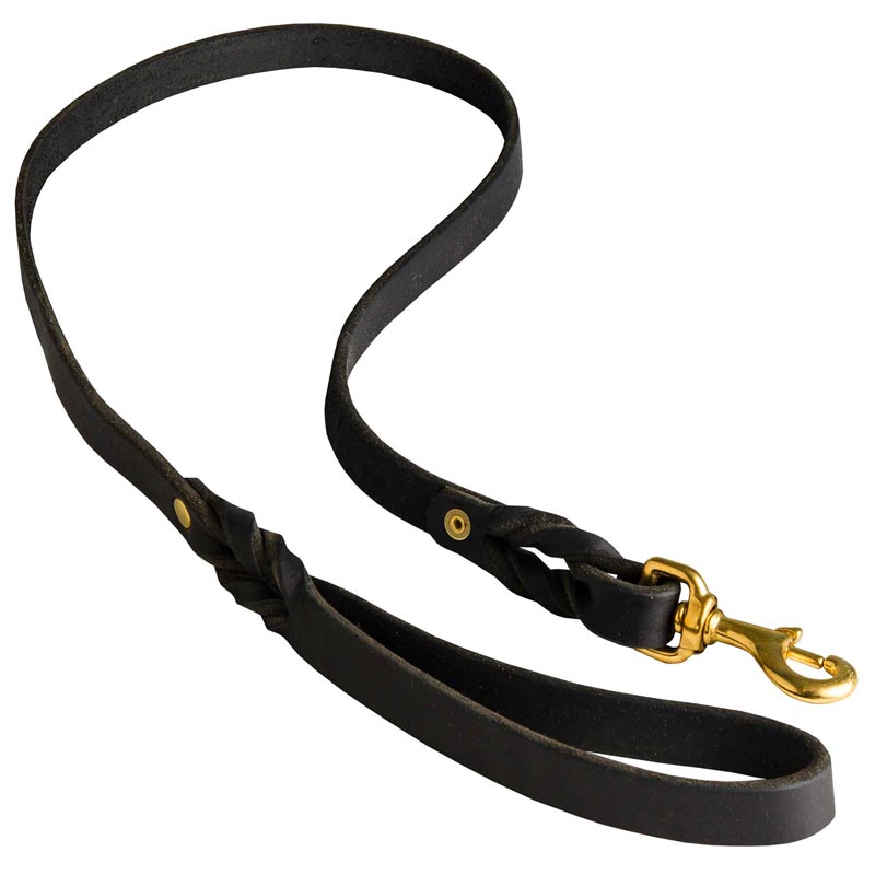 Walking Training Leather Collie Leash Braided