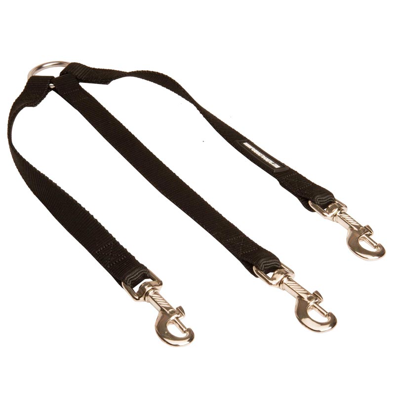 Triple Nylon Collie Leash Coupler for Walking 3 Dogs at a Time